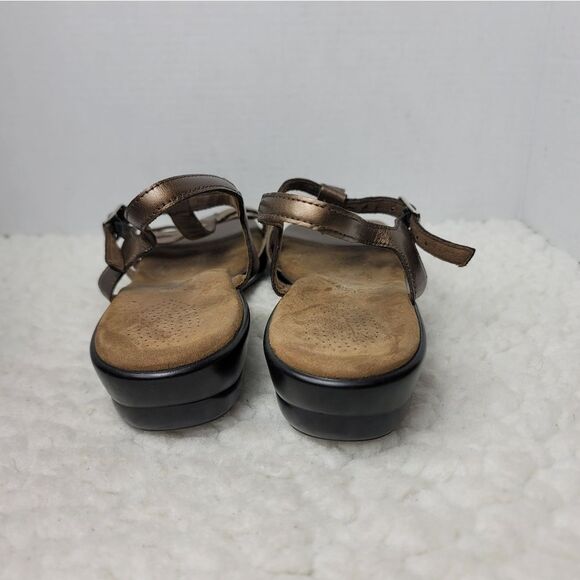 SAS Tripad Capri Women's T-Strap Comfort Sandal Size 10 Browm Leather Shoes - Picture 4 of 9